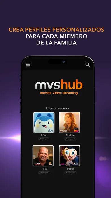 Capturas de tela do mvshub